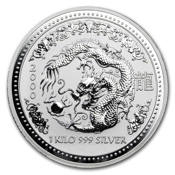 2000 Australia 1 kilo Silver Year of the Dragon BU 2000 Australia 1 kilo Silver Year of the Dragon BU